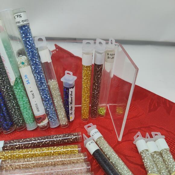 34X Huge Lot Seed Beads Lots Of Great Colors 8/0 New And Open - Picture 4 of 7